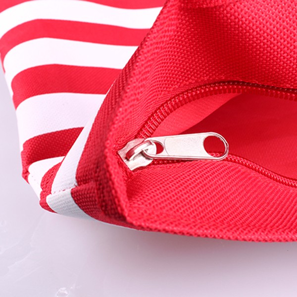 600D polyester stripe beach tote bag