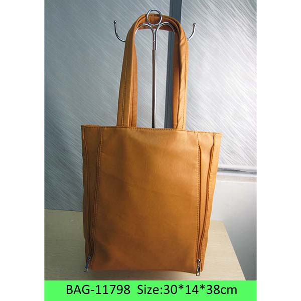 Brown PU Leather Tote Handbag