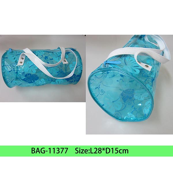 Clear PVC cylinder cosmetic bag