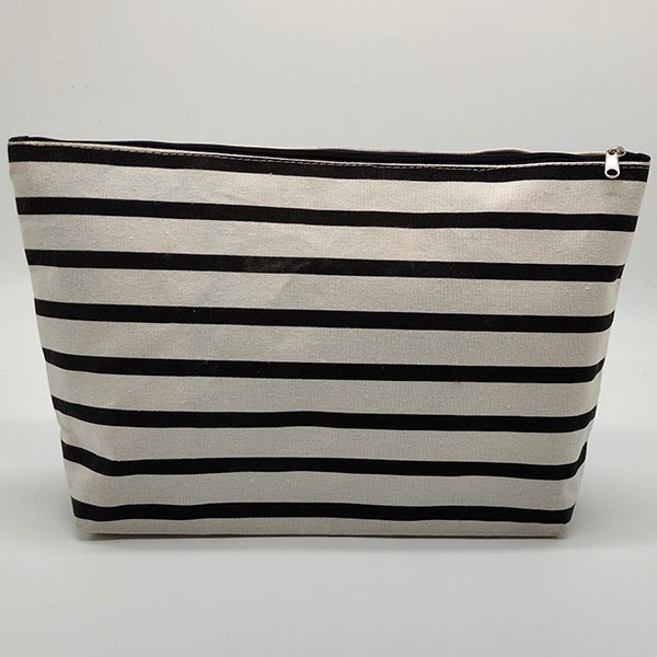 Custom Stripes Cotton Cosmetic Bag