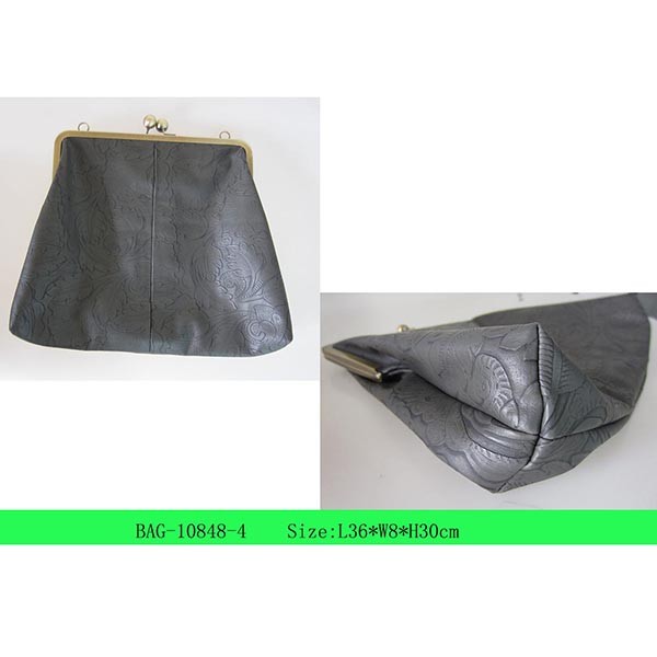 Fashion PU Leather Metal Clip Cosmetic Bag