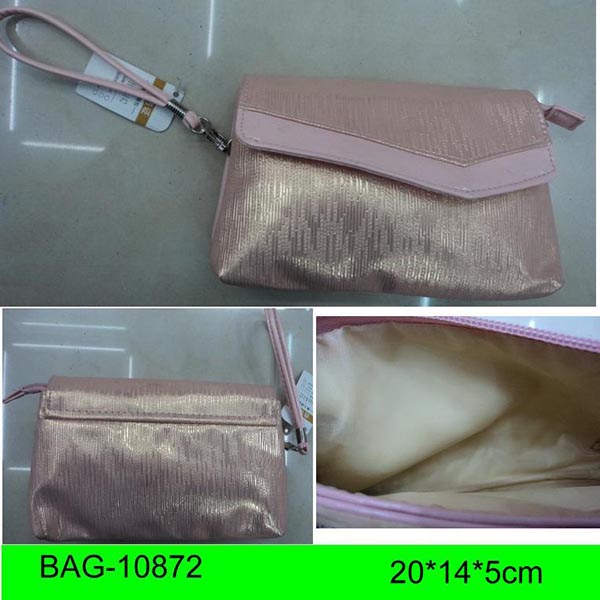 Fashion Pink Color Wrist Cosmetic Bag