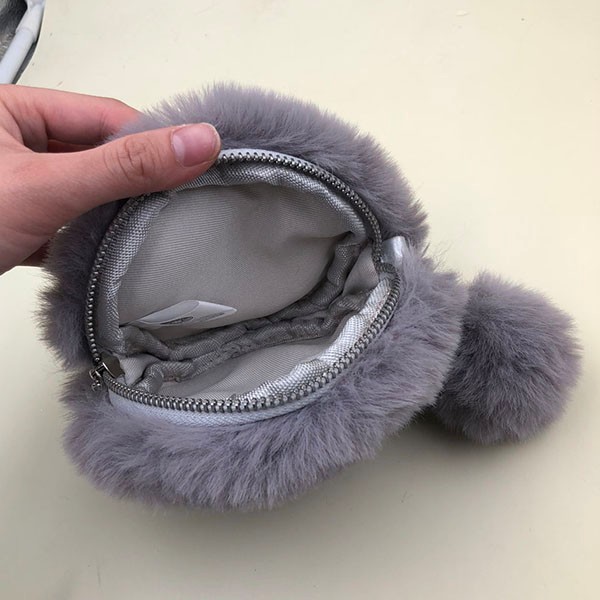 Fashion Rabbit Fur Clutch Cosmetic Bag