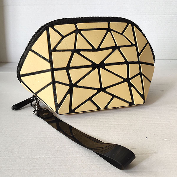 Geometric Diamond Lattice Cosmetic Bag