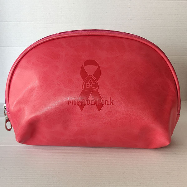Pink Embossed Cosmetic Bag