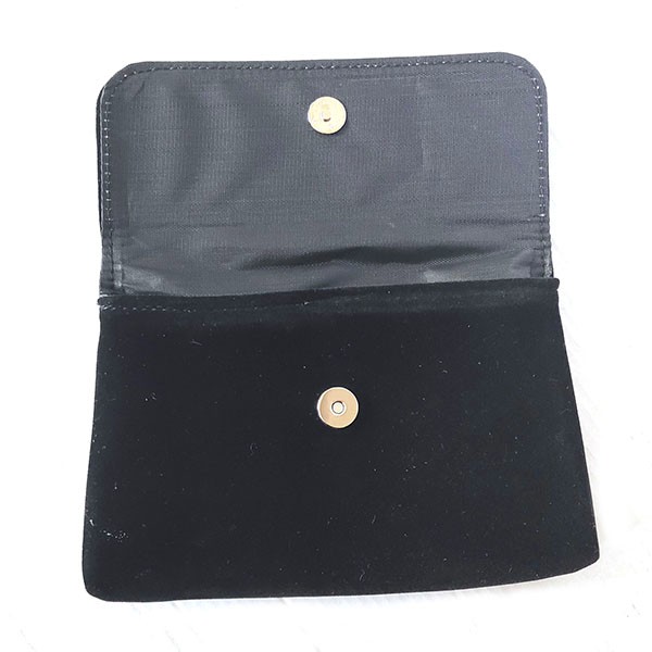 Velvet Cosmetic Pouch With Flap