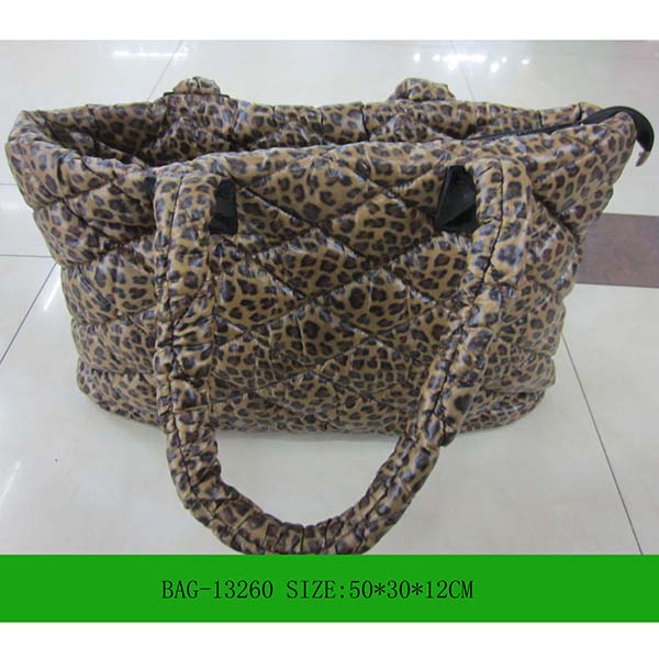 Waterproof Nylon Quilting Leopard Handbag